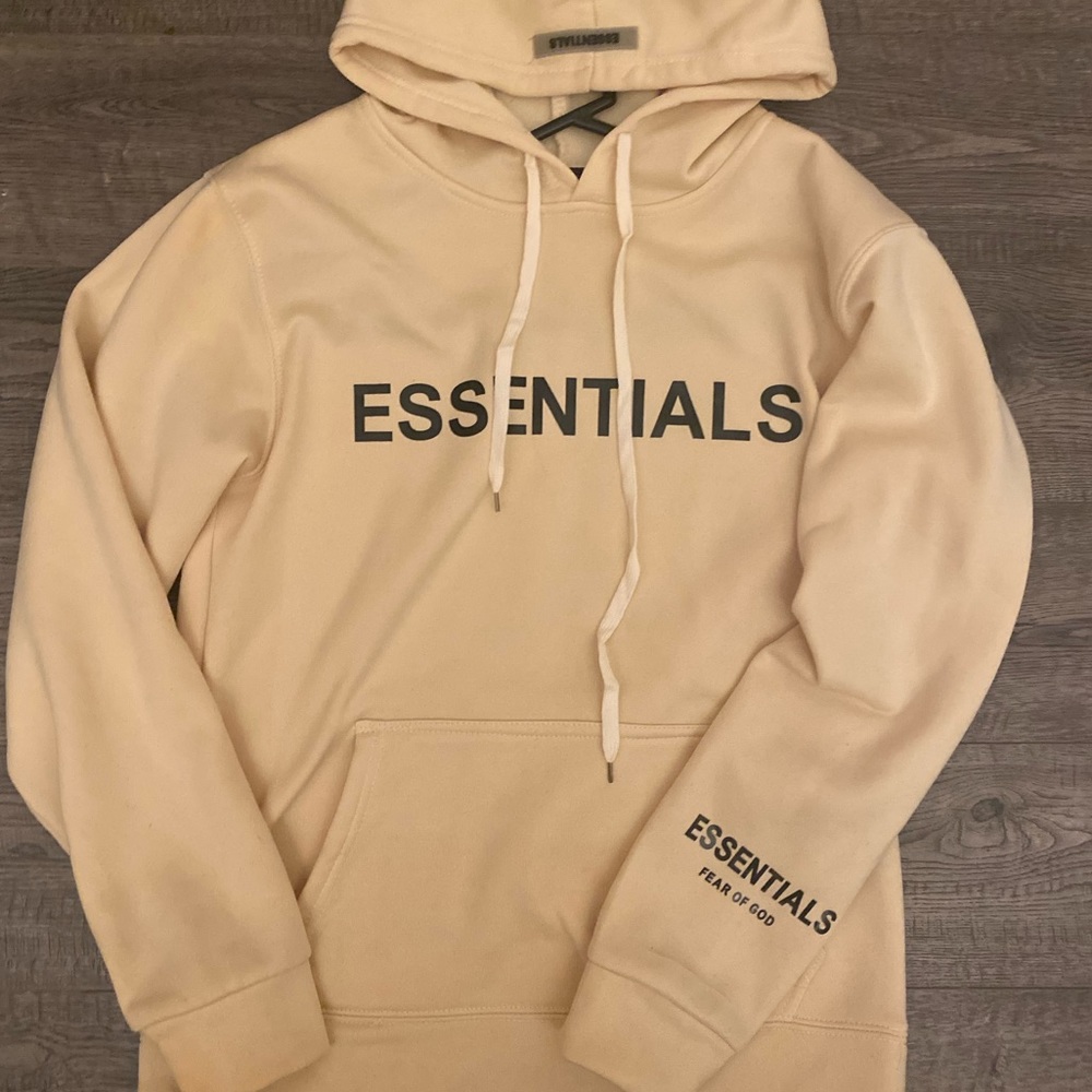 Essentials hoodie Men’s Small beige/yellow